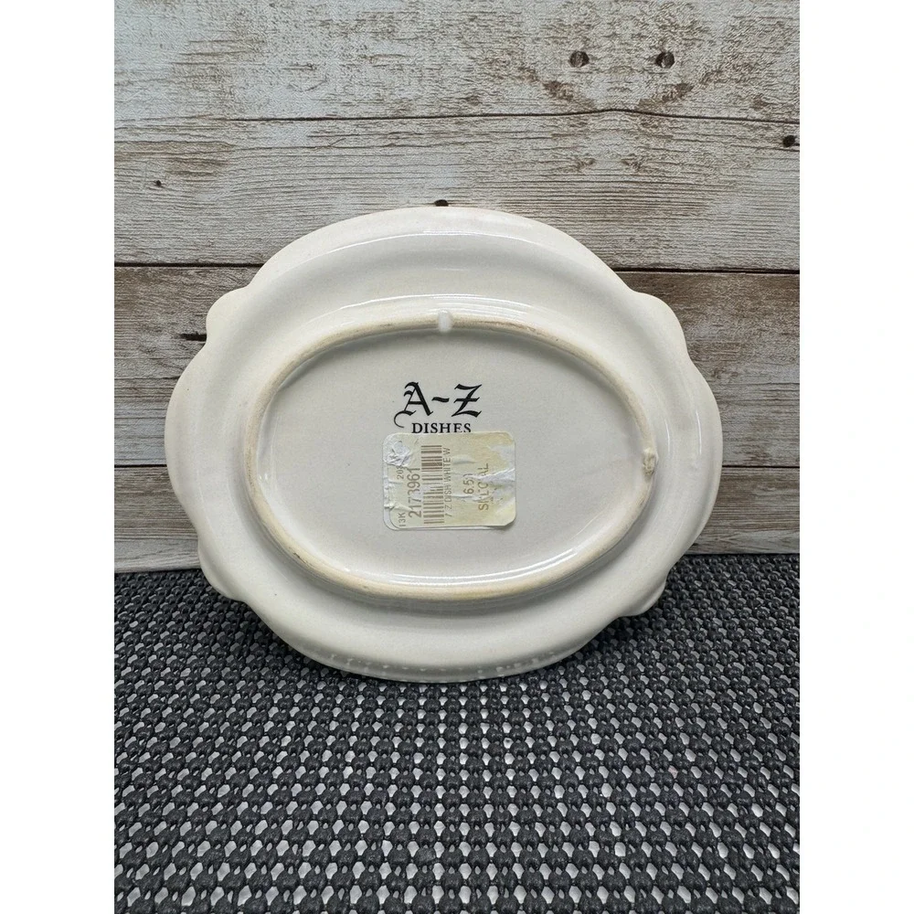 Pottery Barn A-Z Dishes Letter K Tidbit Dish Square Plate Ivory Retired
